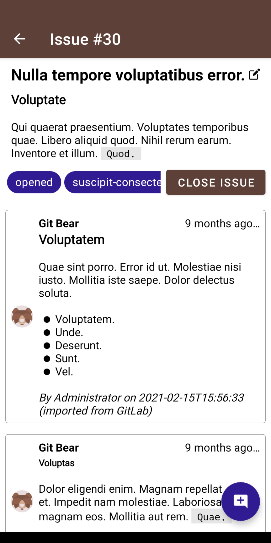 GitBear Issue discussion screen